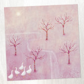 ジェーゼ景観のカード付きピンク絵を描の果樹園