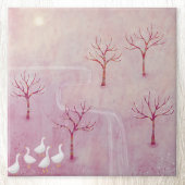 ジェーゼ・ランドスケープ付きピンクの絵を描果樹園 タイル