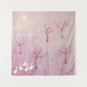 ジェーゼ・ランドスケープ付きピンクの絵を描果樹園 タペストリー (正面)