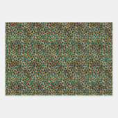 ジェードグリーンとゴールドフォイルの外観 ラッピングペーパーシート (正面3)