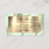 ジェードグリーンと金ゴールドアゲート名刺 名刺 (裏面)