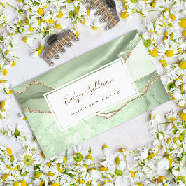 ジェードグリーンと金ゴールドグリッターアゲイト名刺 名刺