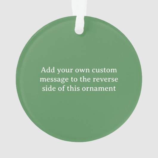 ジェードグリーンアイズ付きグレイカスタムキャット前面と背面 オーナメント (裏面)