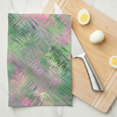 ジェードグリーン結晶ゲルパターン キッチンタオル (四つ折り)