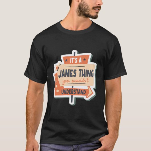ジェームスおもしろい誕生日名ことわざジェームズ Tシャツ (正面)