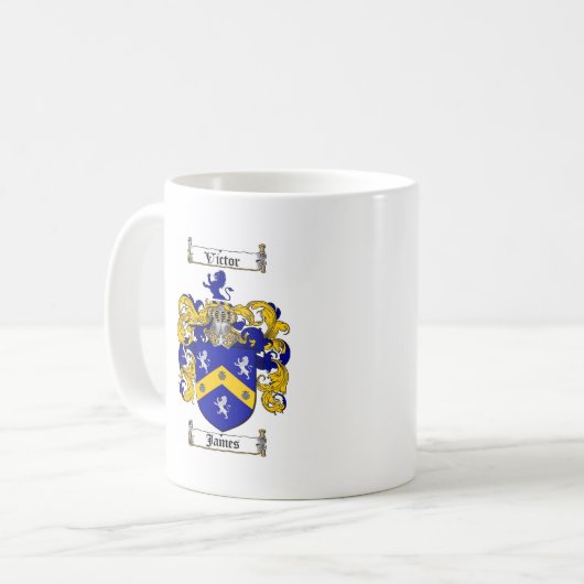 ジェームスの家紋-ジェームスの紋章付き外衣 コーヒーマグカップ (正面左)