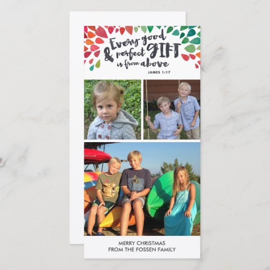 ジェームスの1:17の宗教クリスマスの写真カード シーズンカード (正面/裏面)