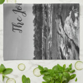 ジェームス川の美しい白黒の写真 キッチンタオル (折り畳み)