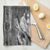 ジェームス川の美しい白黒の写真 キッチンタオル (四つ折り)