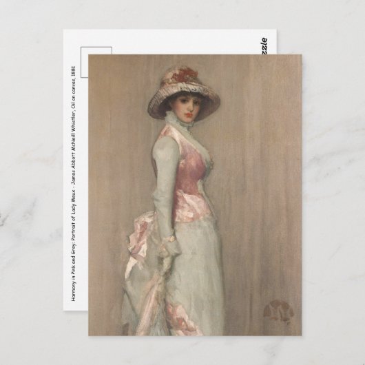 ジェームス・ウィスラー – レディ・メウポートレート ポストカード (正面/裏面)