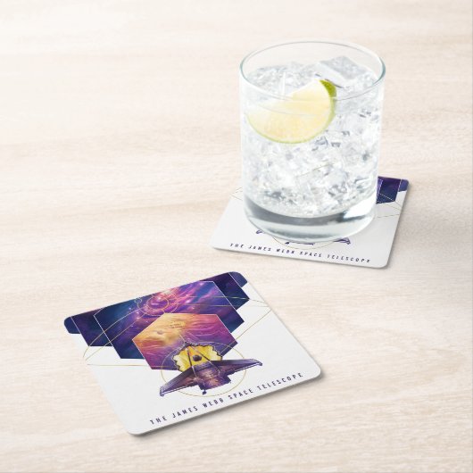 ジェームス・ウェッブ宇宙望遠鏡ポスター。 スクエアペーパーコースター (インサイチュ)