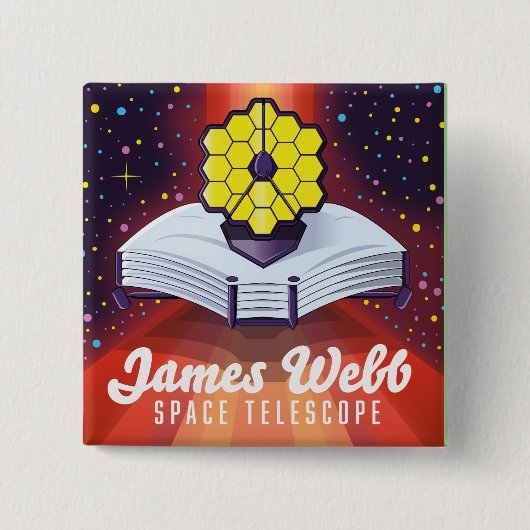 ジェームス・ウエブ宇宙望遠鏡。 缶バッジ (正面)
