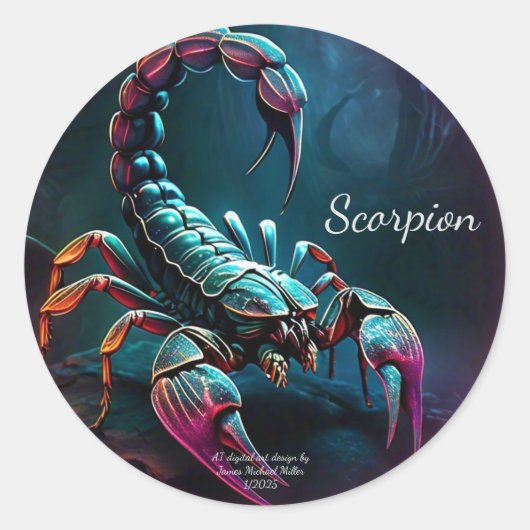 ジェームス・マイケル・ミラーによるエンターテイナーのステッカー ラウンドシール (正面)