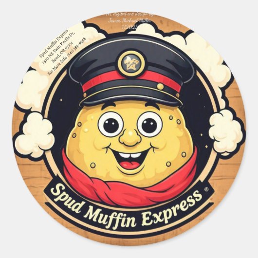 ジェームス・マイケル・ミラーによるエンターテイナーのステッカー ラウンドシール (正面)