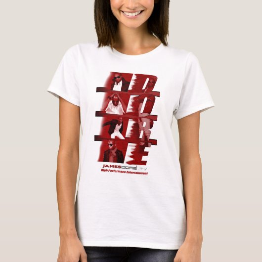 ジェームスDoreの赤い女性のスパゲッティ上タンク白 Tシャツ (正面)