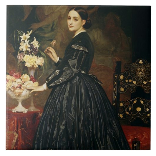 ジェームスGuthrie、c.1864-5 (キャンバスの油)夫人 タイル (正面)