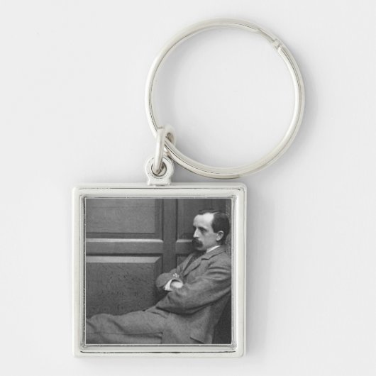 ジェームスMatthew Barrie (1860-1937年) (b/wの写真) キーホルダー (正面)