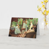 ジェームスTissotのビクトリアンなお茶会の挨拶状 カード (黄色い花)