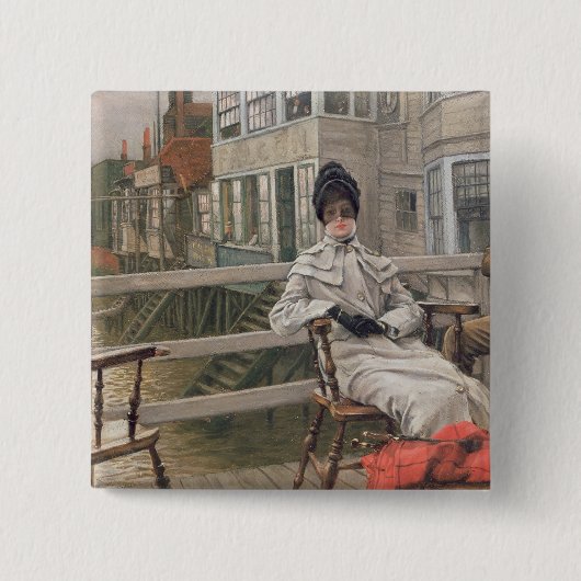 ジェームスTissotフェリー、c.1878を待っている| 缶バッジ (正面)
