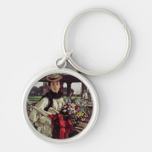 ジェームスTissot場所で待っている| キーホルダー (正面)