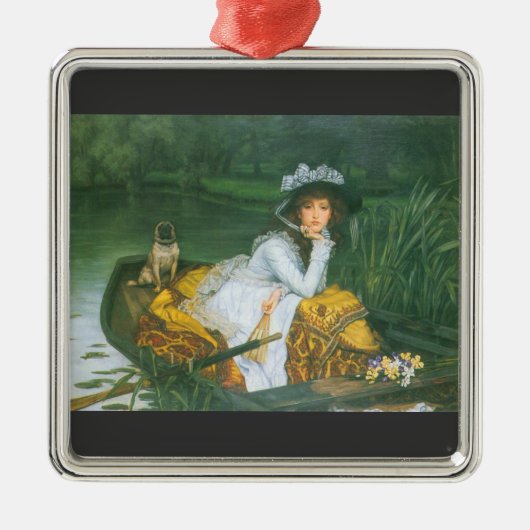 ジェームスTissot著ボートの若い女性 メタルオーナメント (正面)