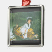 ジェームスTissot著ボートの若い女性 メタルオーナメント (左)