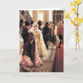 ジェームスTissot著流行の先端を行く女性 カード (黄色い花)