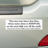 ジェームスVersion賛美歌の83:18の聖書王 バンパーステッカー (車上)