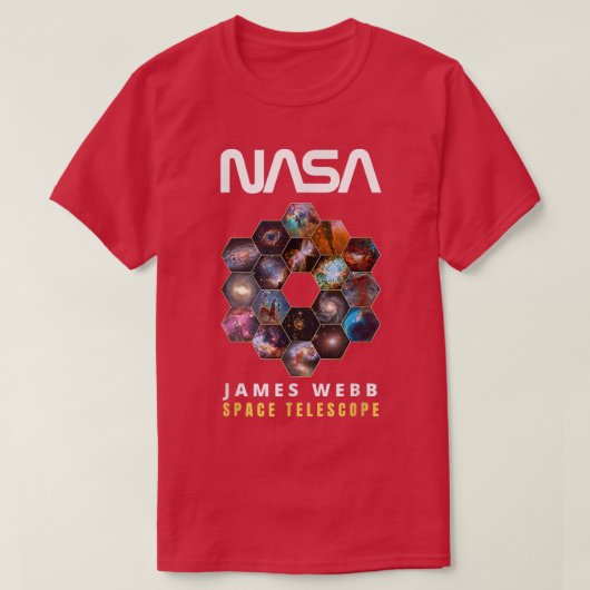 ジェームスWebb宇宙望遠鏡JWST高輝度望遠鏡Nas Tシャツ (デザイン正面)
