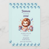 ジェームズの1歳の誕生日 招待状 (正面/裏面)