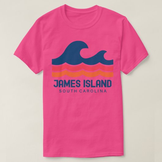 ジェームズアイランドサウスSCヴィンテージ波 Tシャツ (デザイン正面)