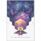 ジェームズウェッブ宇宙望遠鏡イラストレーションアート シール (正面)
