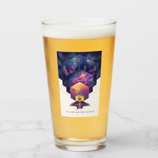 ジェームズウェッブ宇宙望遠鏡イラストレーションアート タンブラーグラス (ドリンク正面)