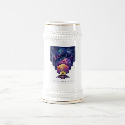 ジェームズウェッブ宇宙望遠鏡イラストレーションアート ビールジョッキ (中央)