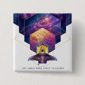 ジェームズウェッブ宇宙望遠鏡イラストレーションアート 缶バッジ (正面)