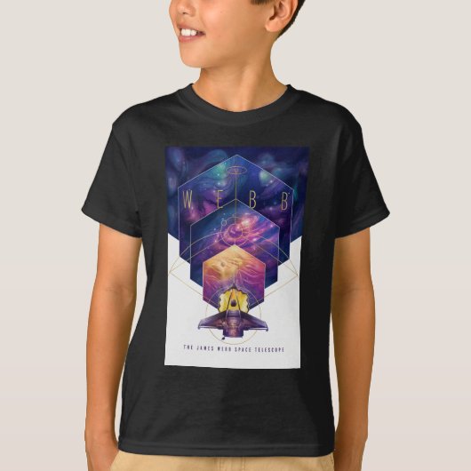 ジェームズウェッブ宇宙望遠鏡イラストレーションアート Tシャツ (正面)