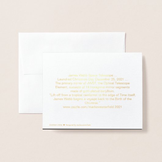 ジェームズウェブ宇宙望遠鏡金箔カード 箔カード (裏面封筒付き)
