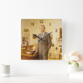 ジェームズカーターホワイトハウス大統領のポートレート スクエア壁時計 (ホーム)