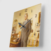 ジェームズカーターホワイトハウス大統領のポートレート スクエア壁時計 (傾斜)