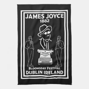 ジェームズジョイスダブリンアイルランド キッチンタオル