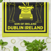 ジェームズジョイスダブリンアイルランド キッチンタオル (折り畳み)