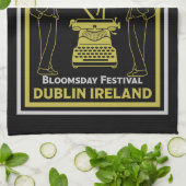 ジェームズジョイスダブリンアイルランド キッチンタオル (折り畳み)