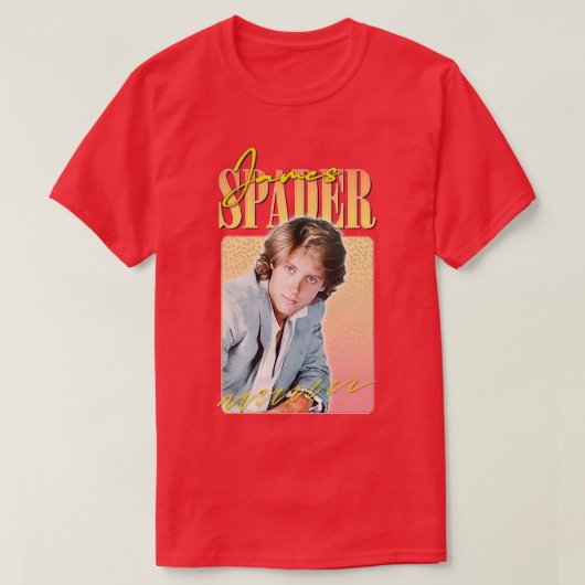 ジェームズスペダー80sレトロスタイルファンデザイン tシャツ (デザイン正面)