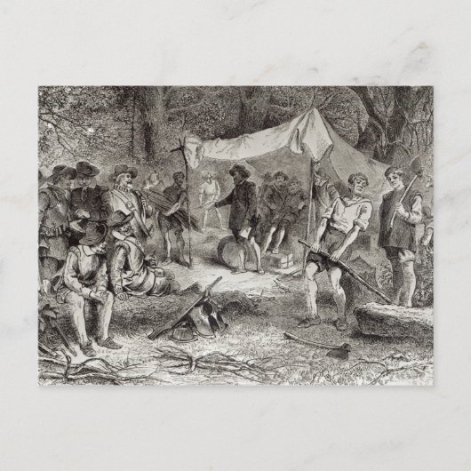 ジェームズタウンの最初の日 ポストカード (正面)