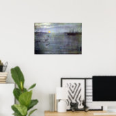 ジェームズマクニールウィスラーノクターヌブルーと金ゴールド ポスター (ホームオフィス)