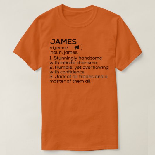 ジェームズ名定義ジェームズ意味ジェームズ名Mea Tシャツ (デザイン正面)