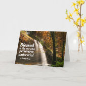 ジェームズ1:12賛美は聖書を守る人だ カード (黄色い花)