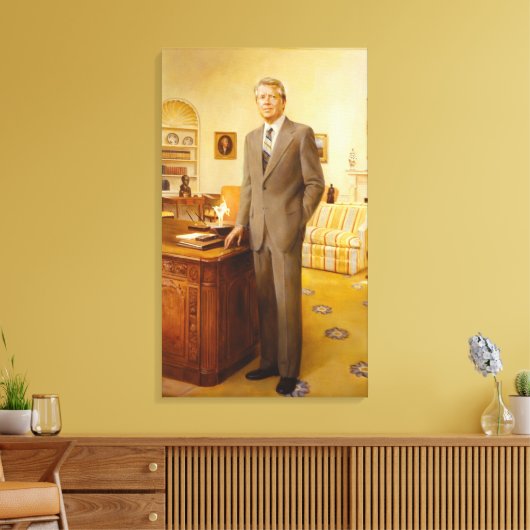 ジェームズ・アール・カーター色彩の鮮やか米大統領ポートレート キャンバスプリント (インサイチュ (リビング))