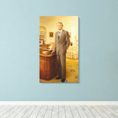 ジェームズ・アール・カーター色彩の鮮やか米大統領ポートレート キャンバスプリント (インサイチュ (ウッドフロア))