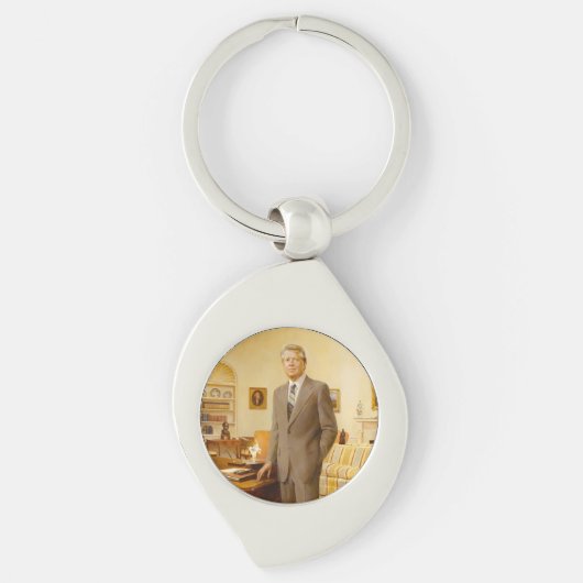 ジェームズ・アール・カーター色彩の鮮やか米大統領ポートレート キーホルダー (正面)